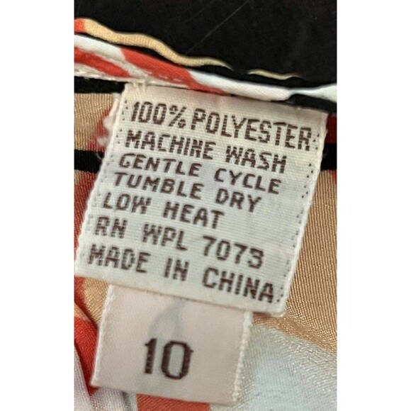 Vintage West Bay Women's Size 10 Geometric Print Lightweight Short Sleeve Blouse - Picture 5 of 5